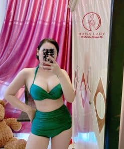 Bikini lưng cao xanh trơn BN097 11 Bikini lưng cao xanh trơn BN097 21