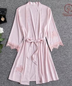 Áo choàng ngủ lụa phối ren cao cấp VN326 20