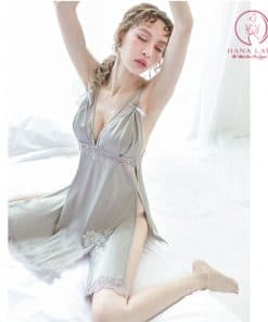 Váy ngủ lụa dây ngực xẻ tà VN336 4 Váy ngủ lụa dây ngực xẻ tà VN336 14