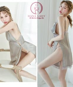 Váy ngủ lụa dây ngực xẻ tà VN336 3 Váy ngủ lụa dây ngực xẻ tà VN336 13