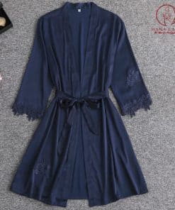 Áo choàng ngủ lụa phối ren cao cấp VN326 21