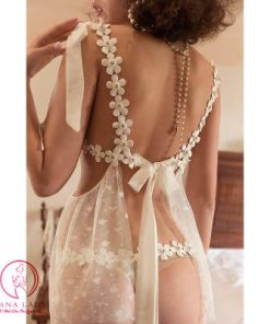 Váy ngủ ren hoa kết cườm cao cấp VN345 4 Váy ngủ ren hoa kết cườm cao cấp VN345 11