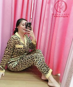 Pijama lụa satin họa tiết da beo PJ287 5 Pijama lụa satin họa tiết da beo PJ287 13