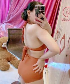 Bikini đồ tắm 2 mảnh lưng cao cam đất sang chảnh BN094 12