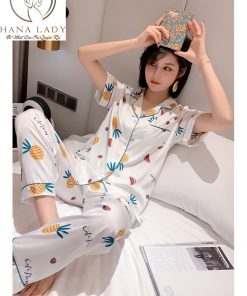 Pijama lụa tơ TNQD cao cấp họa tiết quả thơm PJ312 4 Pijama lụa cao cấp