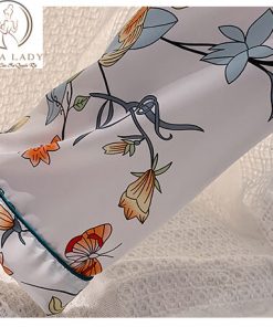 Pijama lụa tơ cao cấp TNQD họa tiết hoa bướm PJ317 5 đồ mặc nhà