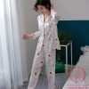 Pijama lụa tơ cao cấp họa tiết tim cute PJ347 2 Pijama lụa tơ cao cấp họa tiết tim cute PJ347 2