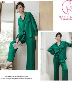 Đổ ngủ pijama lụa tơ cao cấp xanh trơn viền đen PJ324 7 Đổ ngủ pijama lụa tơ cao cấp xanh trơn viền đen PJ324 13