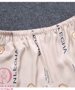 Bộ ngủ lụa tơ 2 dây cao cấp chữ kem PJ336 5 Bộ ngủ lụa tơ 2 dây cao cấp chữ kem PJ336 10