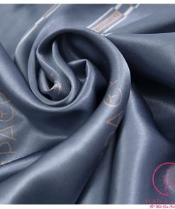 Bộ ngủ lụa 2 dây lụa tơ cao cấp chữ xanh PJ334 11
