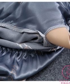 Bộ ngủ lụa 2 dây lụa tơ cao cấp chữ xanh PJ334 10