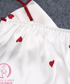 Bộ ngủ lụa 2 dây cao cấp tim trắng PJ337 4 Bộ ngủ lụa 2 dây cao cấp tim trắng PJ337 9