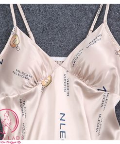 Bộ ngủ lụa tơ 2 dây cao cấp chữ kem PJ336 3 Bộ ngủ lụa tơ 2 dây cao cấp chữ kem PJ336 8