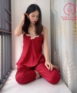 (Tách set) Set ngủ lụa3 món áo dây+quần dài+quần ngắn VN381 5 (Tách set) Set ngủ lụa3 món áo dây+quần dài+quần ngắn VN381 11