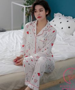 Pijama lụa tơ cao cấp họa tiết tim cute PJ347 4 Pijama lụa tơ cao cấp họa tiết tim cute PJ347 10
