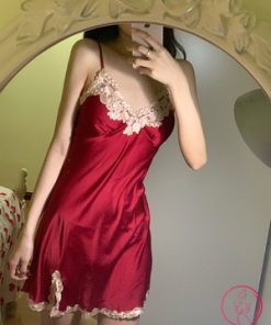 Váy ngủ lụa phối ren cao cấp VN383 8 Váy ngủ lụa phối ren cao cấp VN383 16