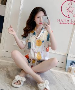 Pijama lụa tơ mềm mịn họa tiết thỏ nhiều màu PJ331 4 Pijama lụa tơ mềm mịn họa tiết thỏ nhiều màu PJ331 8