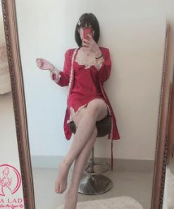 Váy ngủ kèm choàng lụa phối ren trắng VN3823 6 Váy ngủ kèm choàng lụa phối ren trắng VN3823 12