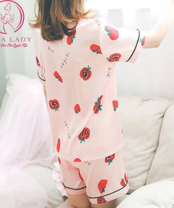 Pijama lụa tơ họa tiết cà chua cao cấp PJ356 7 Pijama lụa tơ họa tiết cà chua cao cấp PJ356 13