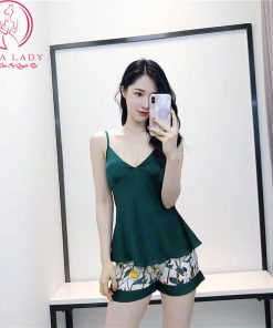 Bộ ngủ 2 dây lụa cao cấp kèm mút ngực PJ327 5 Bộ ngủ 2 dây lụa cao cấp kèm mút ngực PJ327 9