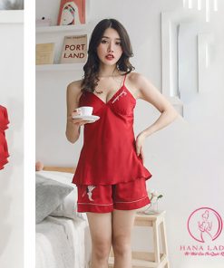 (Tách set) Set lụa 3 món áo dây + quần ngắn + quần dài VN378 4 (Tách set) Set lụa 3 món áo dây + quần ngắn + quần dài VN378 10