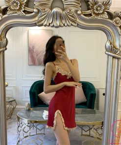 Váy ngủ lụa phối ren cao cấp VN383 4 Váy ngủ lụa phối ren cao cấp VN383 12