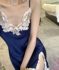 Váy ngủ lụa phối ren cao cấp VN383 3 Váy ngủ lụa phối ren cao cấp VN383 11