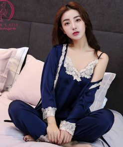 (Tách set) Set ngủ lụa3 món áo dây+quần dài+quần ngắn VN381 3 (Tách set) Set ngủ lụa3 món áo dây+quần dài+quần ngắn VN381 9