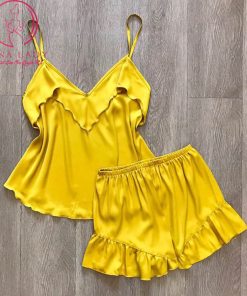 Bộ ngủ lụa 2 dây bèo lụa Thái Tuấn cao cấp PJ349D 11 Bộ ngủ lụa 2 dây bèo lụa Thái Tuấn cao cấp PJ349D 25