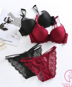 Bộ lót ren sexy nâng ngực quần cạp chéo cao cấp BN015 3 Bộ lót ren sexy nâng ngực quần cạp chéo cao cấp BN015 5