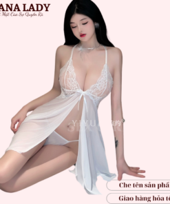 Váy ngủ voan lụa xẻ tà đỏ sexy VN090R 6 Váy ngủ voan lụa xẻ tà đỏ sexy VN090R 17