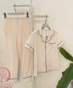 Pijama lụa giấy mềm mịn (may kĩ) cộc trơn PJ364 6 Pijama lụa giấy mềm mịn (may kĩ) cộc trơn PJ364 16