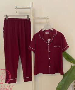 Pijama lụa giấy mềm mịn (may kĩ) cộc trơn PJ364 5 Pijama lụa giấy mềm mịn (may kĩ) cộc trơn PJ364 15