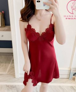 Váy ngủ lụa kèm choàng ren hoa mai cao cấp VN349 3 Váy ngủ lụa kèm choàng ren hoa mai cao cấp VN349 9
