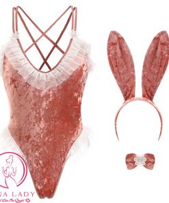 Cosplay Thỏ Bodysuit Nhung Phối Ren Lưới Sexy CP225 11 Cosplay Thỏ Bodysuit Nhung Phối Ren Lưới Sexy CP225 23