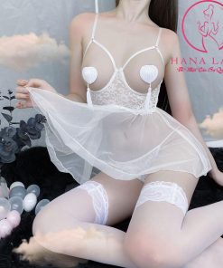 Váy Ngủ Xuyên Thấu Hở Ngực + Quần Không Đáy Sexy VN314W 6 váy ngủ xuyên thấu
