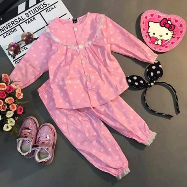 Pijama cho bé gái tiểu thư phối ren