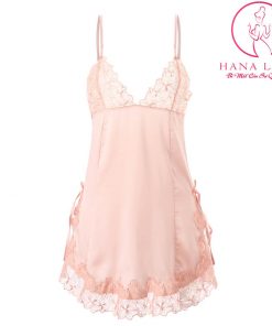 Váy ngủ lụa phối ren xẻ tà sexy VN341 6 Váy ngủ lụa phối ren xẻ tà sexy VN341 12