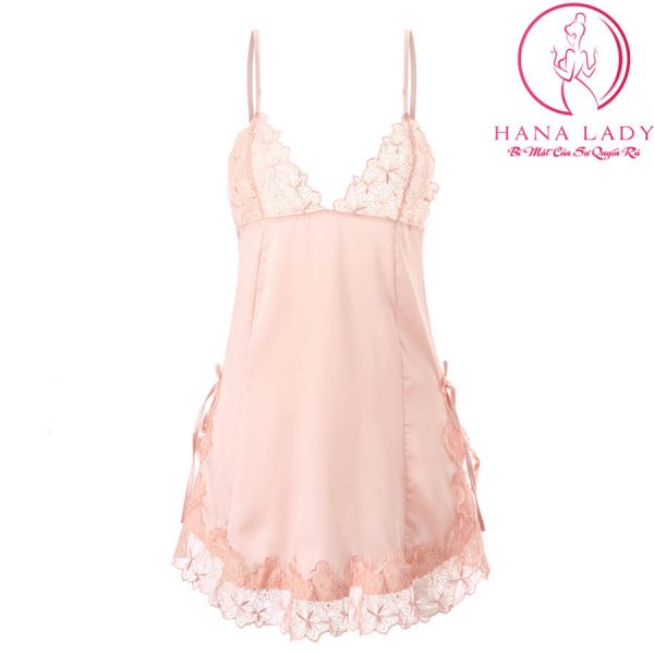 Váy ngủ lụa phối ren xẻ tà sexy VN341 10 Váy ngủ lụa phối ren xẻ tà sexy VN341 16