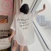 Váy ngủ sơ mi lụa tơ họa tiết chữ cao cấp PJ383 1 Váy ngủ sơ mi lụa tơ họa tiết chữ cao cấp PJ383 1
