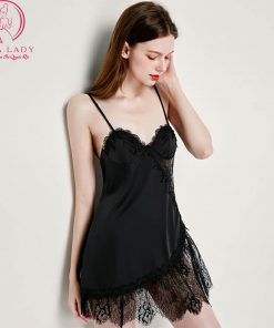 Váy ngủ lụa phối ren chéo tà sexy VN403 8 Váy ngủ lụa phối ren chéo tà sexy VN403 15