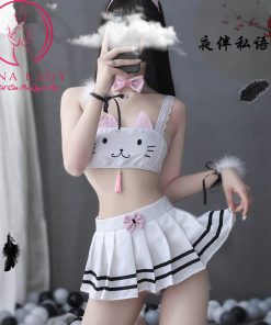 Cosplay mèo trắng bông cute CP235 3 Cosplay mèo trắng bông cute CP235 9