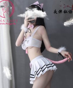 Cosplay mèo trắng bông cute CP235 5 Cosplay mèo trắng bông cute CP235 11