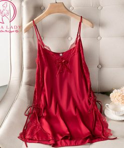 Váy ngủ lụa đan hông sexy VN398 12