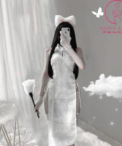 Cosplay sườn xám xẻ tà đan hông lụa gấm cao cấp CP234 5 Cosplay sườn xám xẻ tà đan hông lụa gấm cao cấp CP234 13