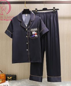 Pijama lục tơ trơn TNQD Gucci cao cấp - đen PJ397B 11