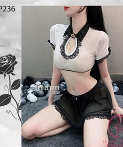 Cosplay hầu gái croptop xuyên thấu xinh xắn CP236 5 Cosplay hầu gái croptop xuyên thấu xinh xắn CP236 11