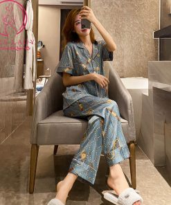 Pijama lụa tơ TNQD Gucci cao cấp PJ399 3 Pijama lụa tơ TNQD Gucci cao cấp PJ399 11