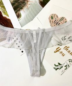 Quần lọt khe bèo ren cao cấp - trắng xám LK063 8