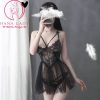 Váy ngủ voan lụa dáng xòe dây ngực sexy - đen VN307 1